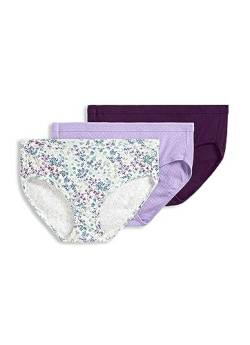 Jockey Damen Unterwäsche Elance Breathe Hipster - 3er Pack, Deep Plum/Eden Lavender Floral/Digital Lavender, 9 von Jockey