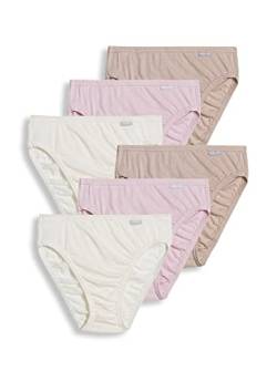 Jockey Damenunterwäsche Elance French Cut - 6er-Pack, Ivory/Light/Pink Shadow, 7, Elfenbein/hell/pinkfarbener Schatten (Pink Shadow), 7 von Jockey
