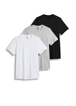 Jockey Herren T-Shirts Baumwolle Stretch Rundhals T-Shirt - 3er Pack, Weiß/Schwarz/Grau Heather, Mittel von Jockey