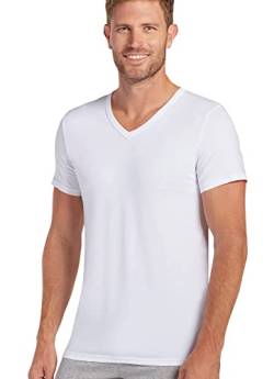 Jockey Men's T-Shirts Slim Fit Cotton Stretch V-Neck - 2 Pack, White, L von Jockey
