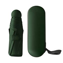 Regenschirm Taschenschirm,6 Rippen Faltbarer Reiseschirm Taschenschirm Sturmfest Mini-Anti-UV-Regenschirm Schnelltrockener und ultraleichter kompakter Klappschirm für Männer Frauen 90 x 55 cm (Green) von Jodsen
