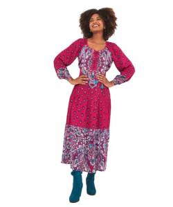 Joe Browns Damen Beaded Detail Lace Front Boho Maxi Casual Dress, Pink, 36 von Joe Browns