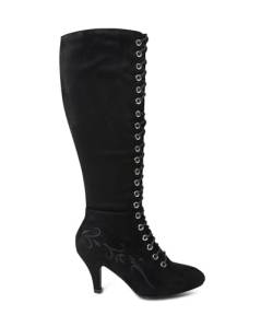 Joe Browns Damen Boho bestickte Schnürstiefel aus Wildlederimitat Kniehohe Stiefel, Schwarz, 37 EU Weit von Joe Browns