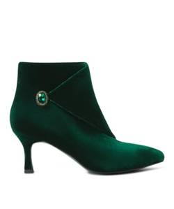 Joe Browns Damen Emerald Jewelled Pointed Velvet Heeled Ankle Boots Stiefelette, Green, 43 EU von Joe Browns