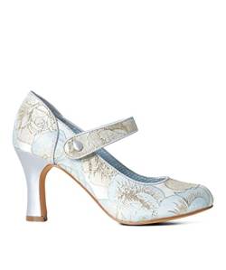 Joe Browns Damen Geblümte Jacquard-Absatzschuhe mit Knopf Pumps, Blau/Mehrfarbig, 35.5 EU von Joe Browns