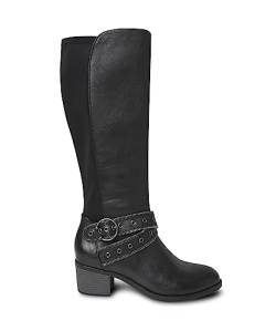 Joe Browns Damen Kniehohe Flache Biker-Stil Mode-Stiefel, Schwarz, 38 EU Weit von Joe Browns