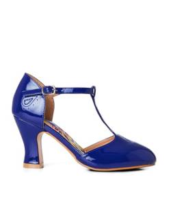 Joe Browns Damen Lackschuhe im Vintage-Stil mit T-Steg Pumps, French Navy, 38 EU Weit von Joe Browns