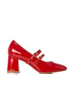 Joe Browns Damen Mary Jane Schuhe mit Zwei Riemen und Blockabsatz Pumps, rot, 38 EU von Joe Browns