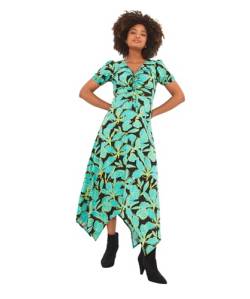 Joe Browns Damen Maxikleid mit Blumenmuster und Puffärmeln und Kordelzug an der Taille Kleid, grün, 40 von Joe Browns