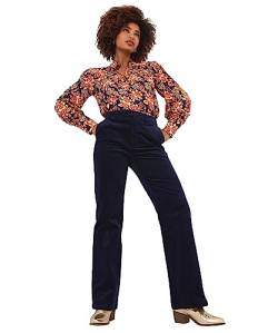 Joe Browns Damen Midnight Blue Velvet Moleskin Bootcut Trousers Casual Pants, 32 von Joe Browns