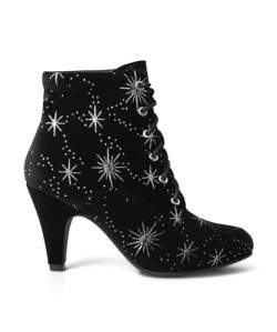 Joe Browns Damen Starry Embroidered Heeled Velvet Boots Stiefelette, Black, 41 EU von Joe Browns