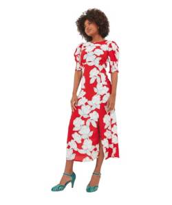 Joe Browns Damen Übergroßes Midikleid mit kontrastierendem Blumendruck Kleid, rot, 40 von Joe Browns