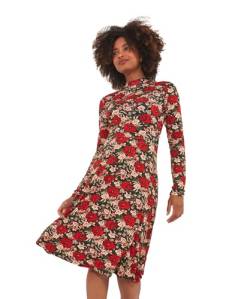 Joe Browns Damen Winter Floral Mock Neck Jersey Mini Casual Dress, Multi, 36 von Joe Browns