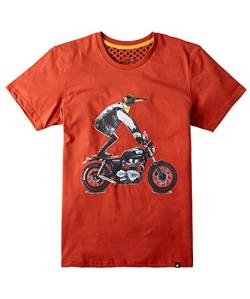 Joe Browns Herren Motorbike Pengiun T-Shirt, Orange, L von Joe Browns