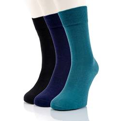 Joe Cotton Premium Freizeit-Socken (3x Paar) Herren-Socken aus Bio-Baumwolle (43-46, Mixed (Schwarz/Dunkelblau/Hellblau)) von Joe Cotton