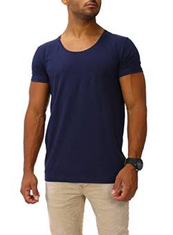 Joe Franks Herren Basic T-Shirts Round Deep Rundhals Kurzarm Slim Fit Körperbetonend Basic von Joe Franks