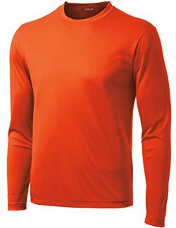 Dri-Equip Langarm-Shirt, feuchtigkeitsableitend, athletisches Shirt, Deep Orange, XL von Joe's USA