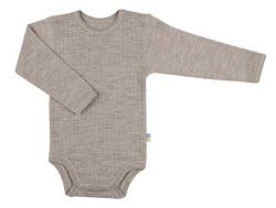 Joha Baby Unisex Body Langarm Reine Merino-Wolle, Größe:110, Farbe:sesam Melange von Joha