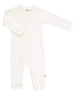 Joha Baby Unisex Schlafoverall aus Merino-Wolle/Seide Navy weiß, Farbe:weiß, Größe:50 von Joha