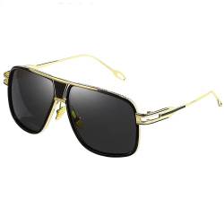 Johiux Retro Sonnenbrille Herren 80er Brille Vintage Piloten Sonnenbrillen,Mode Metallrahmen Herren- und Damenbrille Schwarz Neutrale Steampunk-Brille. von Johiux