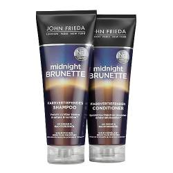 John Frieda Midnight Brunette Komplett-Set für braunes Haar - Shampoo und Conditioner - Farbvertiefend - Mit Kakao und Nachtkerzenöl, Set: 500ml von John Frieda