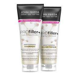 John Frieda PROfiller+ Set - Shampoo, 250 ml & Conditioner, 250 ml - Haartyp: fein, geschwächt - Stärkt die Haarstruktur in einer Anwendung - Nährt das Haar - Silikonfrei - Angereichert mit Biotin von John Frieda