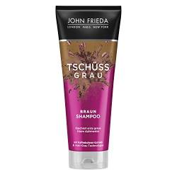John Frieda Tschüss Grau Shampoo - Inhalt: 250 ml - Für braunes Haar - Kaschiert erste graue Haare stufenweise - Für ein natürlich getöntes Brünett von John Frieda