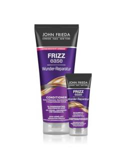 John Frieda Wunder-Reparatur Conditioner + gratis Mini-Shampoo - Inhalt: 250 ml + 50 ml - Frizz Ease Serie - Widerspenstiges, frizzy Haar von John Frieda
