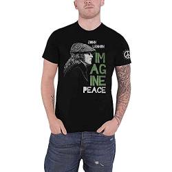 John Lennon Herren Imagine Peace T-Shirt, Schwarz (Black Black), Small von John Lennon