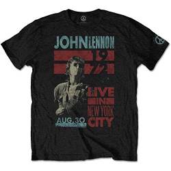 John Lennon Herren Live In NYC T-Shirt, Schwarz (Black Black), Large von John Lennon