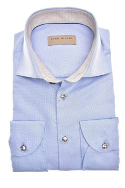 John Miller Slim Fit Hemd hellblau, Einfarbig von John Miller