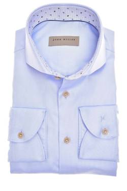 John Miller Tailored Fit Hemd hellblau, Einfarbig von John Miller