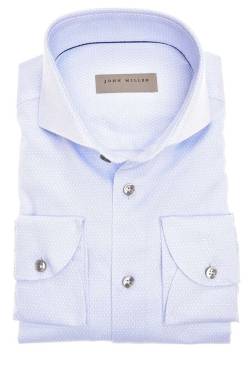 John Miller Tailored Fit Hemd hellblau, Gemustert von John Miller