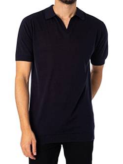 John Smedley Herren Noah Poloshirt mit Skipper-Kragen, Blau, M von John Smedley