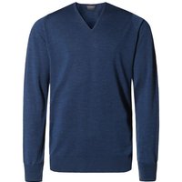 John Smedley Herren Pullover blau Merinowolle unifarben von John Smedley