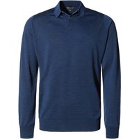 John Smedley Herren Pullover blau Merinowolle unifarben von John Smedley