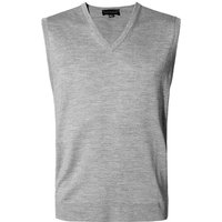 John Smedley Herren Pullunder grau Merinowolle unifarben von John Smedley