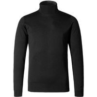 John Smedley Herren Rollkragenpullover schwarz Merinowolle unifarben von John Smedley