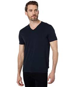 John Varvatos Star USA Herren Short Sleeve SLUB V-Neck with Cut RAW Edge T-Shirt, schwarz, Groß von John Varvatos