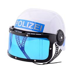 Johntoy Polizeihelm mit Visier, einheitsgröße, weiß/blau von JohnToy