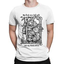 Elden Ring Malenia Flesh Dull Gold Blood Rotted T-Shirt for Men O Neck Cotton T Shirts Short Sleeve Tees Printing Clothing White M White M von Johniel