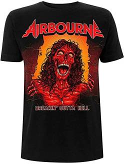 Johniel Airbourne Breakin Outta Hell Shirt S-XXL T-Shirt Metall Schwarz, Schwarz , XL von Johniel