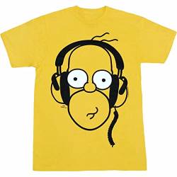 Johniel Simpsons Homer Headphones T-Shirt, Bananengelb, XXL von Johniel