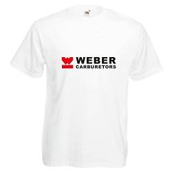 Johniel Weber Carburetors T-Shirt Verschiedene Größen & Farben Motorrennwagen Enthusiast, weiß, XXL von Johniel