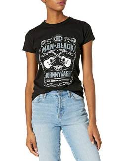 Johnny Cash Damen Guitar Rebel Women's T-Shirt, schwarz, Klein von Johnny Cash