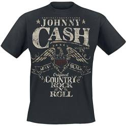 Johnny Cash Original Country Rock n Roll Männer T-Shirt schwarz XL 100% Baumwolle Band-Merch, Bands von Johnny Cash