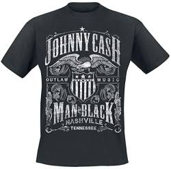 Johnny Cash Outlaw Music Männer T-Shirt schwarz 3XL 100% Baumwolle Band-Merch, Bands von Johnny Cash