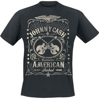 Johnny Cash T-Shirt - American Rebel - S bis 4XL - für Männer - Größe S - schwarz  - Lizenziertes Merchandise! von Johnny Cash