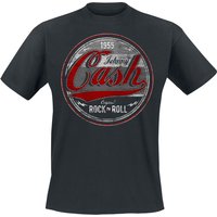Johnny Cash T-Shirt - Original Rock n Roll Red/Grey - S bis 4XL - für Männer - Größe XXL - schwarz  - Lizenziertes Merchandise! von Johnny Cash