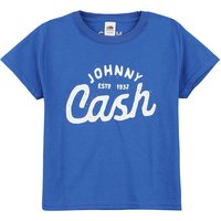 Johnny Cash T-Shirt für Kinder - Kids - Logo - für Mädchen & Jungen - blau  - Lizenziertes Merchandise! von Johnny Cash